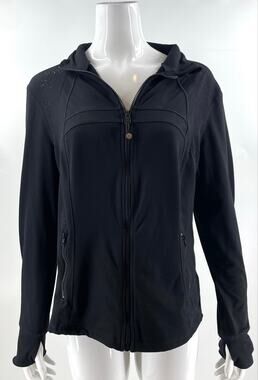 Tangerine Womens Athletic Jacket Size XL Black Breathable Perforated Running